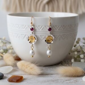 Elegant Fashion Dangle Earrings with Faux Pearls and Sparkling Rhinestones